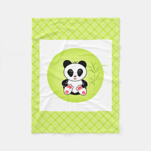 Panda, Cartoon, Kinder Fleecedecke (Vorderseite)