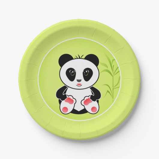 Panda, Cartoon, Kinder Pappteller (Vorderseite)