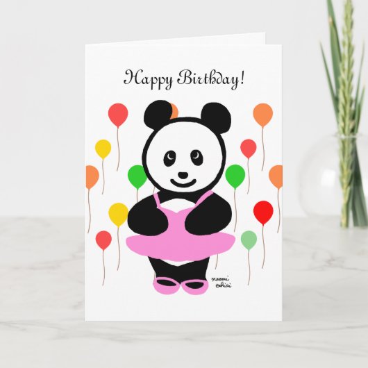 Panda Cartoon und Cupcake Geburtstag Karte (Vorderseite)