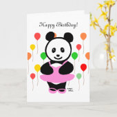 Panda Cartoon und Cupcake Geburtstag Karte (Gelbe Blume)