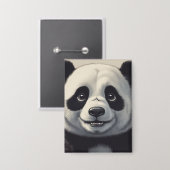 Panda Cartoon Zeichne Kunst Button (Vorderseite/Rückseite)