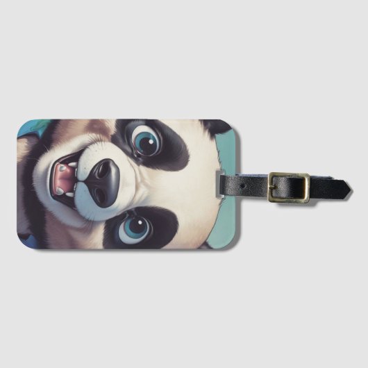 Panda Cartoon Zeichne Kunst Gepäckanhänger (Vorderseite (Horizontal))