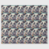 Panda Cartoon Zeichne Kunst Geschenkpapier (Flach)
