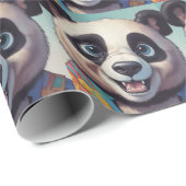 Panda Cartoon Zeichne Kunst Geschenkpapier (Rolleneckpunkt)