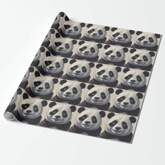 Panda Cartoon Zeichne Kunst Geschenkpapier (Ungerollt)