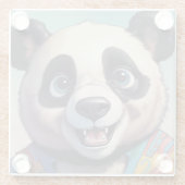 Panda Cartoon Zeichne Kunst Glasuntersetzer (Rückseite)