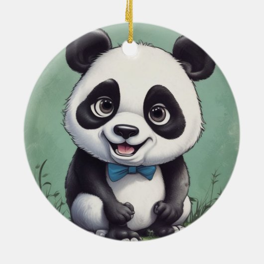 Panda Cartoon Zeichne Kunst Keramik Ornament (Hinten)