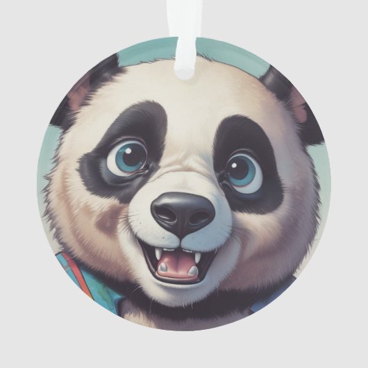 Panda Cartoon Zeichne Kunst Ornament (Rückseite)
