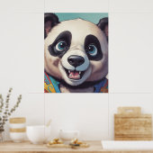 Panda Cartoon Zeichne Kunst Poster (Küche)