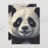 Panda Cartoon Zeichne Kunst Postkarte (Vorne/Hinten)