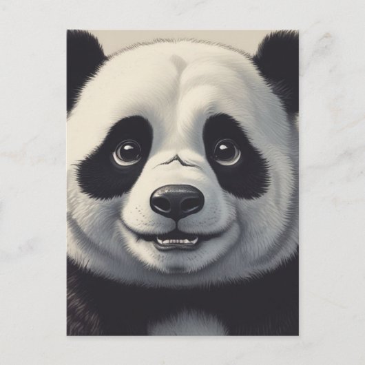 Panda Cartoon Zeichne Kunst Postkarte (Vorderseite)