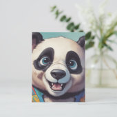 Panda Cartoon Zeichne Kunst Postkarte (Stehend Vorderseite)