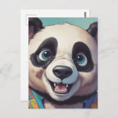 Panda Cartoon Zeichne Kunst Postkarte (Vorne/Hinten)