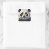 Panda Cartoon Zeichne Kunst Quadratischer Aufkleber (Tasche)