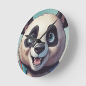 Panda Cartoon Zeichne Kunst Runde Wanduhr (Winkel)