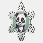 Panda Cartoon Zeichne Kunst Schneeflocken Zinn-Ornament (Rechts)
