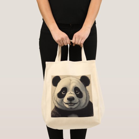 Panda Cartoon Zeichne Kunst Tragetasche (Vorderseite (Produkt))