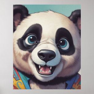 Panda Cartoon-Zeichnung Kunst Poster