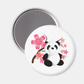 Panda Cherry Blossoms Magnet (Vorderseite/Rückseite)