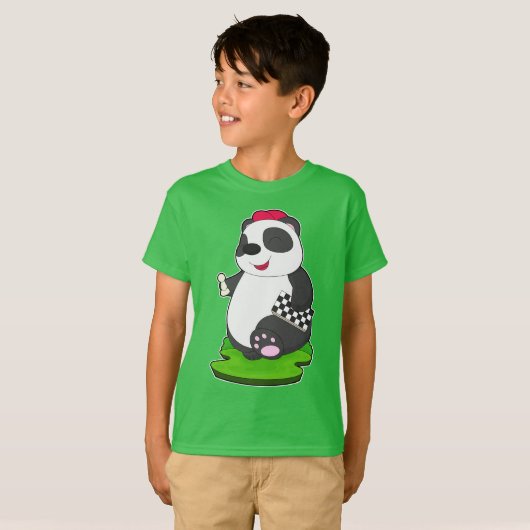 Panda Chess piece Chess Chessboard T-Shirt (Vorne ganz)