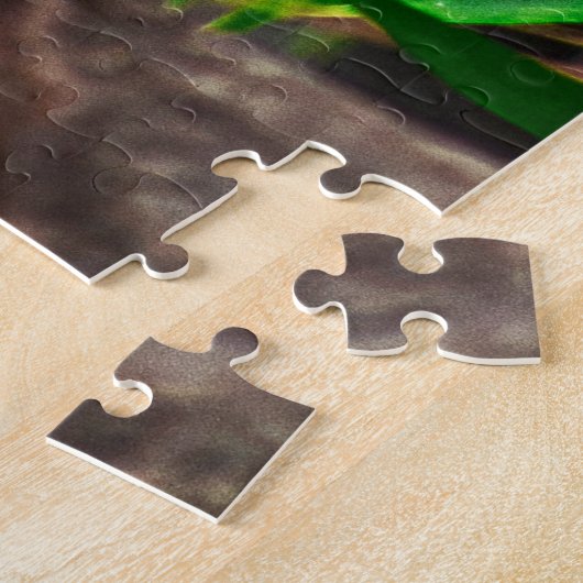 Panda Chewing auf Bamboo Puzzle (Seite)