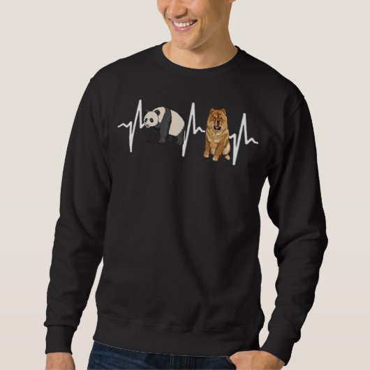 Panda Chow Chow Heartbeat Dog Sweatshirt (Vorderseite)