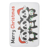 Panda Christmas Animals Pandas Merry Christmas Badematte (Vorderseite Vertikal)