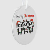 Panda Christmas Animals Pandas Merry Christmas Ornament (Vorderseite)