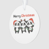 Panda Christmas Animals Pandas Merry Christmas Ornament (Vorderseite)