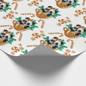 Panda Christmas Brown Packpapier (Ecke)