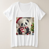 Panda Christmas Große Größe T-Shirt (Design vorne)