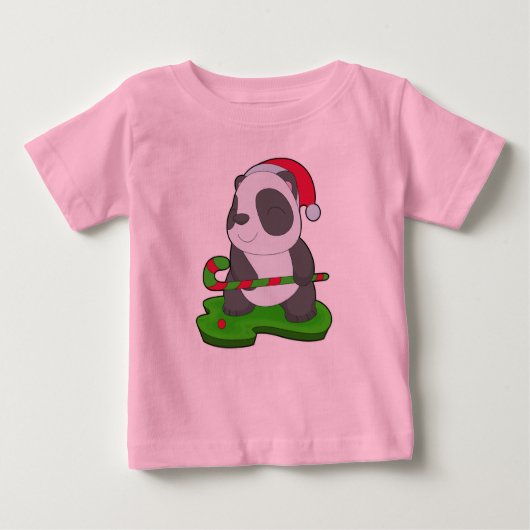 Panda Christmas Hockey Baby T-shirt (Vorderseite)