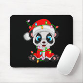 Panda Christmas Lights Santa Costume Cute Animal X Mousepad (Mit Mouse)