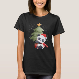 Panda Christmas Pajamas Hat Xmas Familie Matching T-Shirt