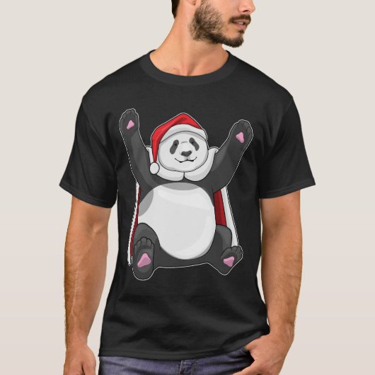 Panda Christmas Santa hat T-Shirt (Vorderseite)