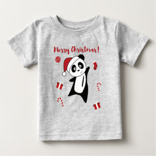 Panda Christmas Snow Winter Animals Pandas Baby T- T-shirt