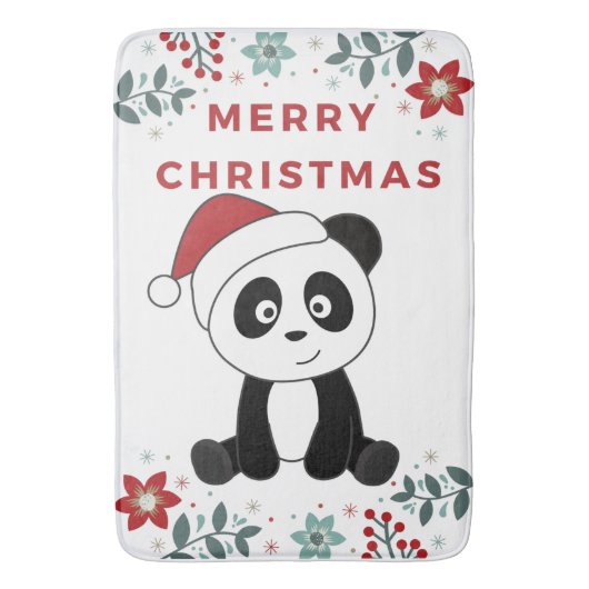 Panda Christmas Snow Winter Animals Pandas Bath Ma Badematte (Vorderseite Vertikal)