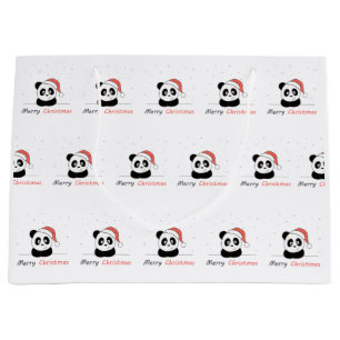 Panda Christmas Snow Winter Animals Pandas Große Geschenktüte