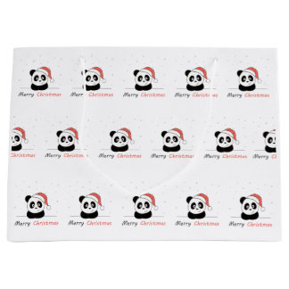 Panda Christmas Snow Winter Animals Pandas Große Geschenktüte