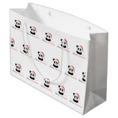 Panda Christmas Snow Winter Animals Pandas Große Geschenktüte (Rückseite Schrägansicht)