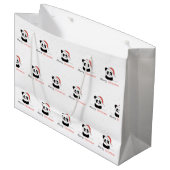 Panda Christmas Snow Winter Animals Pandas Große Geschenktüte (Vorderseite Schrägansicht)