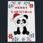 Panda Christmas Snow Winter Animals Pandas Medium  Mittlere Geschenktüte<br><div class="desc">The panda at Christmas with fairy lights. Funny animals with gifts and snow for the holidays. Also funny for christmas in July. Pandas are cute animals and perfect for Christmas.</div>