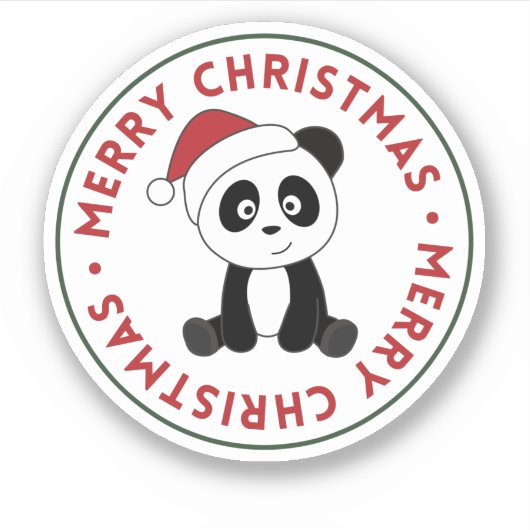 Panda Christmas Snow Winter Animals Pandas Sticker (Vorderseite)
