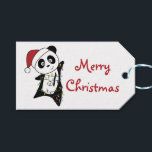 Panda Christmas Snow Winter Animals Pandas Trucker Geschenkanhänger<br><div class="desc">The panda for Christmas with fairy lights. Funny animals with ohrs and snow to the holidays. Also funny for Christmas in July. Pandas are sweet animals and perfect for Christmas.</div>