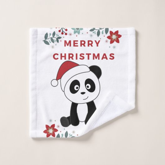Panda Christmas Snow Winter Animals Pandas Waschlappen (Waschlappen)