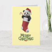 Panda Christmas Stocking Karte (Vorderseite)