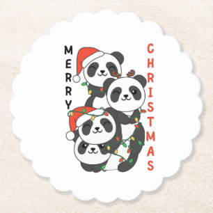 Panda Christmas Tree Christmas Animals Pandas Untersetzer