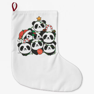 Panda Christmas Tree Funny Animal Christmas Großer Weihnachtsstrumpf
