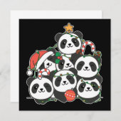 Panda Christmas Tree Funny Animal Christmas Invita Einladung (Vorne/Hinten)