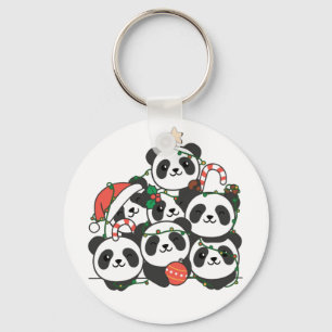 Panda Christmas Tree Funny Animal Christmas Keycha Schlüsselanhänger